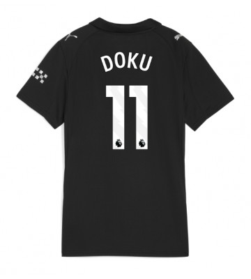 Manchester City Jeremy Doku #11 Segunda Equipación Mujer 2025-26 Manga Corta